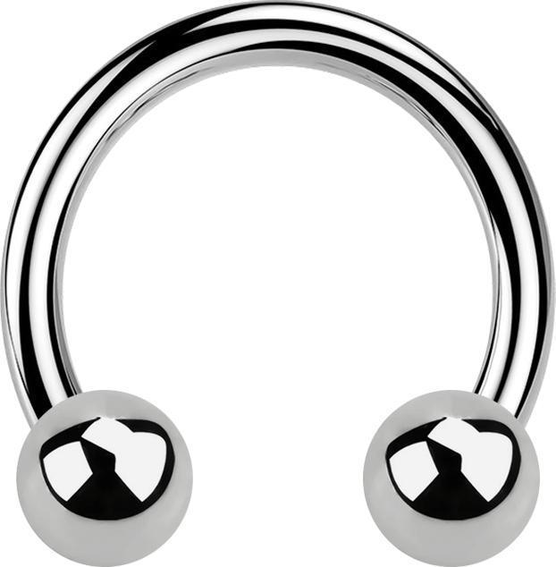Produktbild Star Piercing Circular Barbell Innengewinde silber mit zwei Kugeln (Titan G23, ohne Messing)
