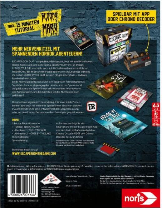 Image du produit Noris Salle d'évasion Le jeu 2 (Allemand)