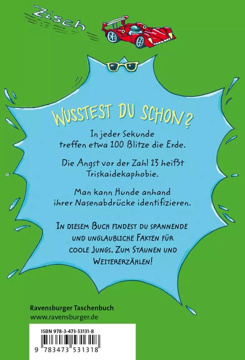 Immagine prodotto Ravensburger Welcher Käse stinkt am meisten? Verrückte Fakten für coole Jungs (Tedesco, Christine Spindler, Mike Phillips, Martin Oliver, 2015)