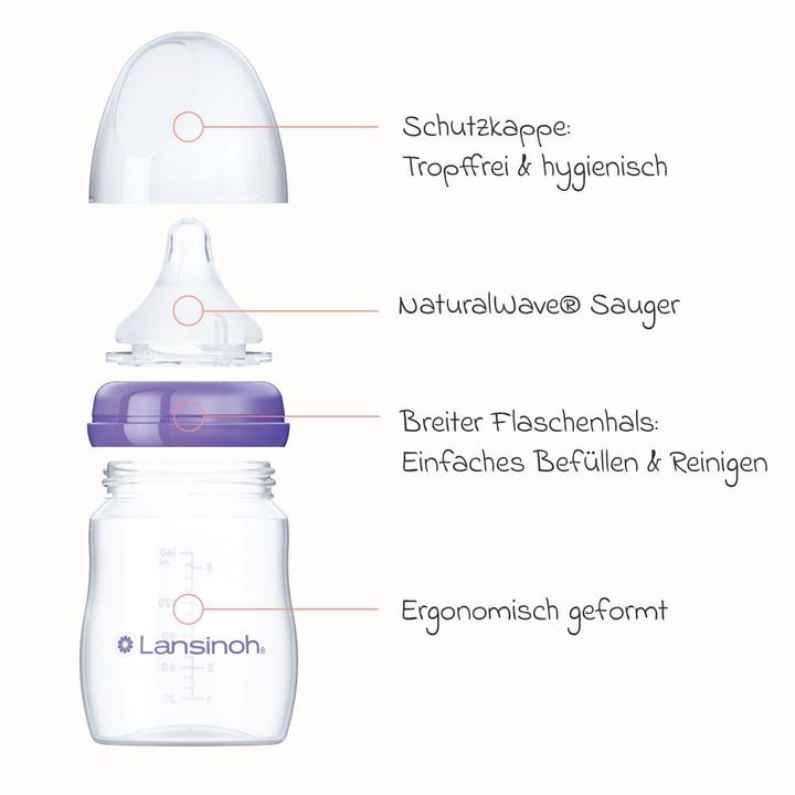 Produktbild Lansinoh Babyflaschen Starter-Set mit 2 PP Flaschen (160 ml & 240 (240 ml)