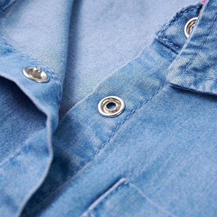 Produktbild VidaXL Kinderkleid mit Langen Ärmeln Marineblau und Jeansblau (92)