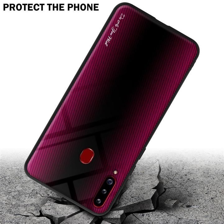 Actual product image Cadorabo TPU Striped Glass Cover (Samsung Galaxy A20s)