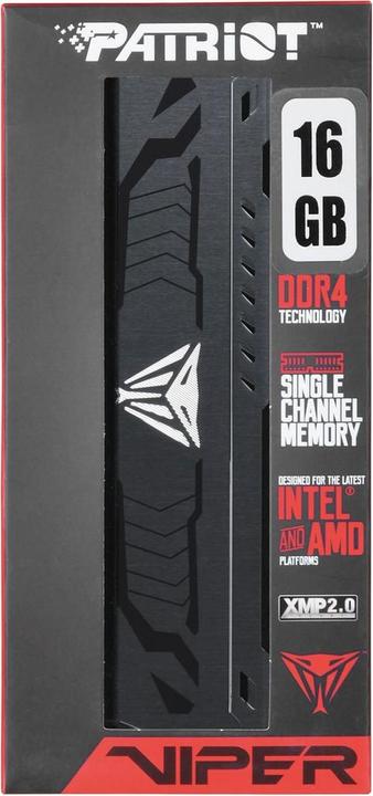 Image du produit Patriot Viper Steel" atmintis, DDR4, 16 GB, 3600 MHz, CL18 (PVS416G360C8) (1 x 16GB, 3600 MHz, RAM DDR4, DIMM)