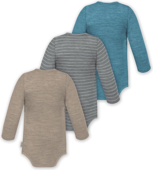 Produktbild Normani 3er Pack Baby Merino Body Langarm „Auckland" - 9375 (98)