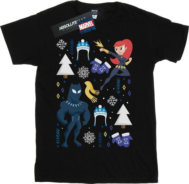 Image du produit - T-shirt BLACK PANTHER AND BLACK WIDOW CHRISTMAS DAY - Homme (XXL)