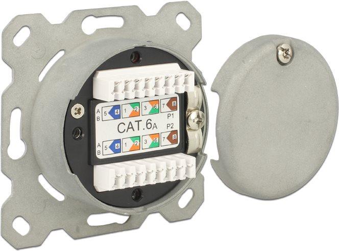 Image du produit Delock Boîte de raccordement réseau encastrée 2 ports Cat.6A LSA