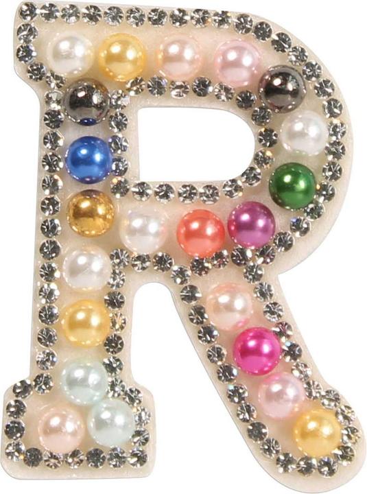 Image du produit PhoneLook Autocollant sticker pour téléphone/tablette/ordinateur brodé en 3D pearls Rainbow Lettre R