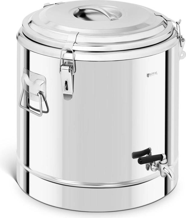 Produktbild Royal Catering Thermobehälter Edelstahl Thermobox Warmhaltebehälter Speisen Ablasshahn 35 L (35 l)