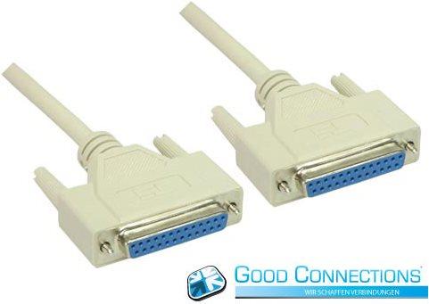 Good Connections Nullmodem Kabel, 25-pol Buchse /Buchse, Länge: 5m, ® (5 m)