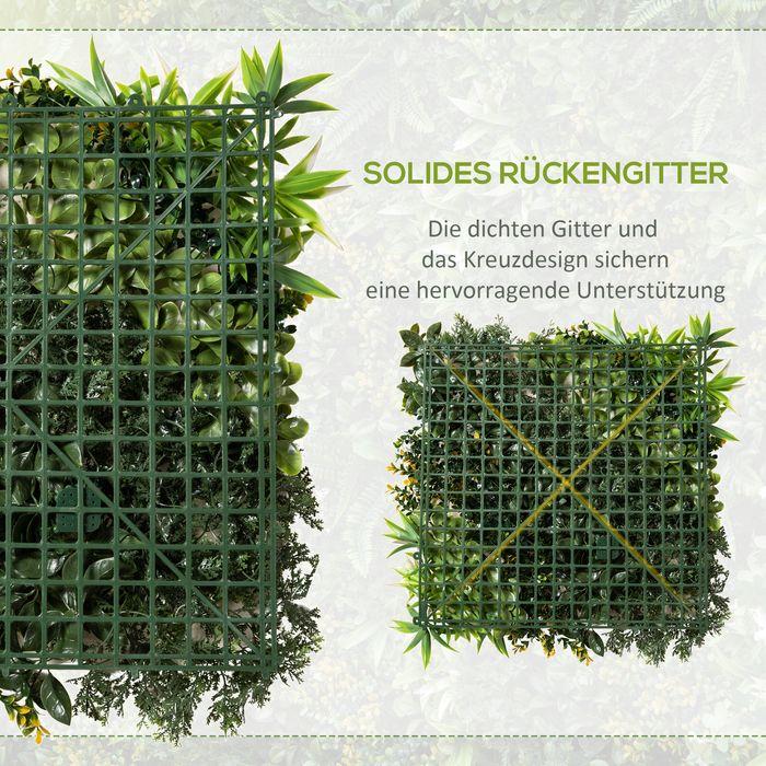 Immagine prodotto Swisshandel24 12 pezzi pianta artificiale siepe da parete 50x50 cm Protezione UV Schermo per la privacy Design a (50 cm)