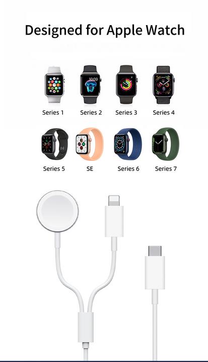 Immagine prodotto Wiwu Cavo di ricarica 2 in 1 per Apple Watch e Lightning