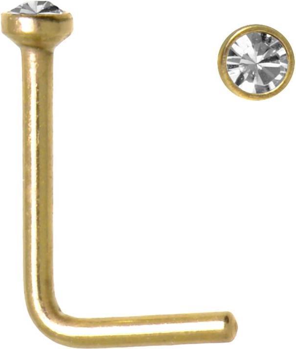 Immagine prodotto Bijouteria Piercing per naso (Cristallo premium, Rivestimento in PVD (colore oro), Acciaio chirurgico 316L)