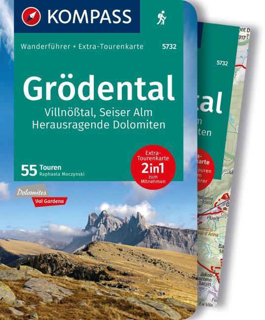Produktbild Wanderführer Grödental, Villnösstal, Seiser Alm, Herausragende Dolomiten, 55 Touren (Deutsch, Raphaela Moczynski, 2023)