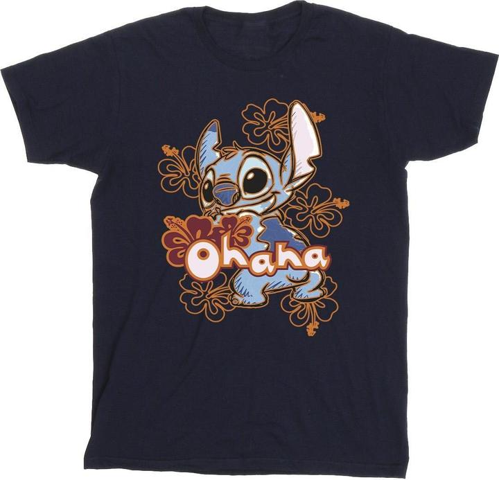 Produktbild Disney Lilo And Stitch Ohana Orange Hibiscus TShirt (XXL)