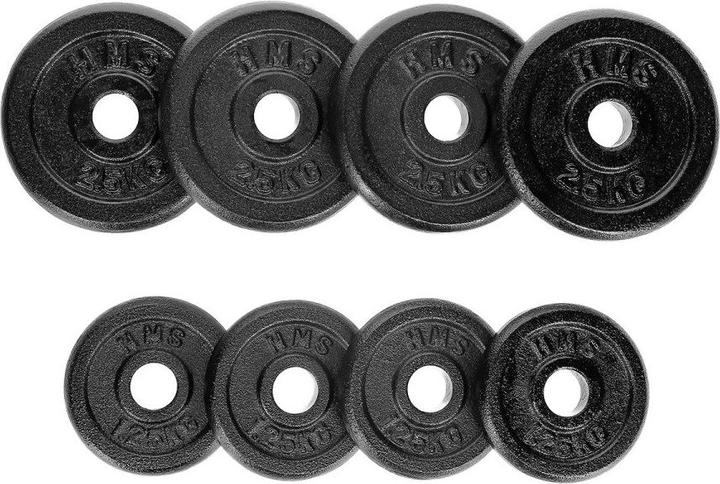 Image du produit HMS Poids d'haltères avec valise en plastique ST20 20kg, noir (2 x 10 kg)