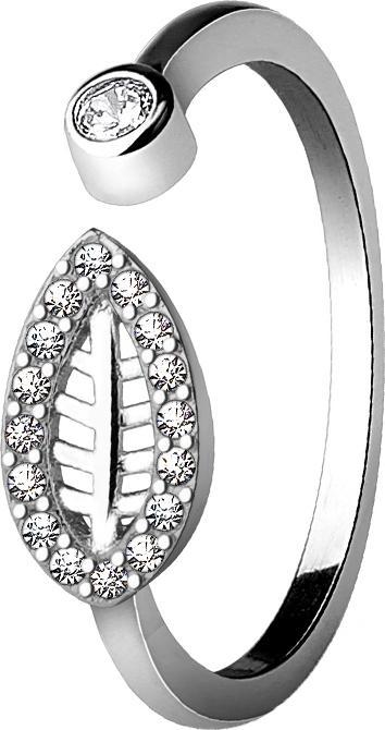 Actual product image Star Piercing Ring silver leaf with crystals (50, 925 Silver)