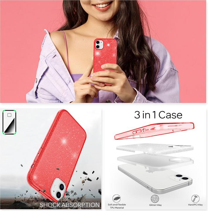 Produktbild Nalia Glitzer Handyhülle (Apple iPhone 12)