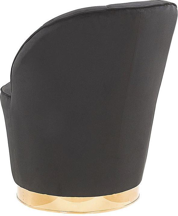 Actual product image Beliani Armchair velvet black / gold semicircular ALBY