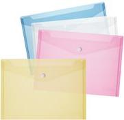 Image du produit Herlitz Porte-documents, DIN A5, PP, bleu-transparent cristallin, avec fermeture à bouton-pression blanche (A5)