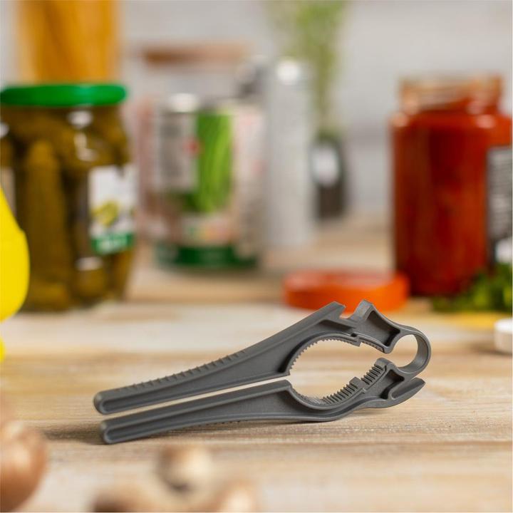 Image du produit Kuhn Rikon Multi-Ouvreur Suisse 5-en-1 gris (Ouvre-bouteille à couvercle en plastique)