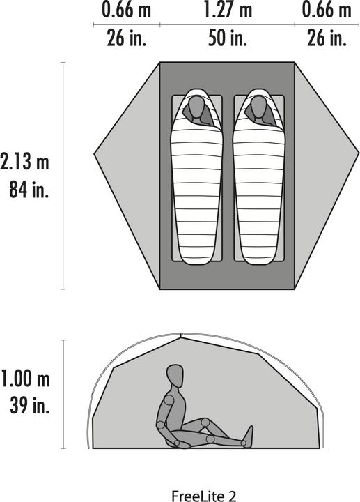 Actual product image Msr FreeLite 2 Green Tent V3 (Dome tent, 1.05 kg, 2 persons)