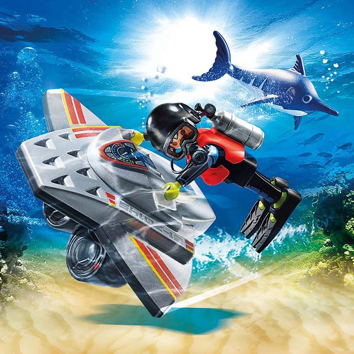 Actual product image Playmobil 70145 Diving scooter in the rescue mission (70145, Playmobil City Life)