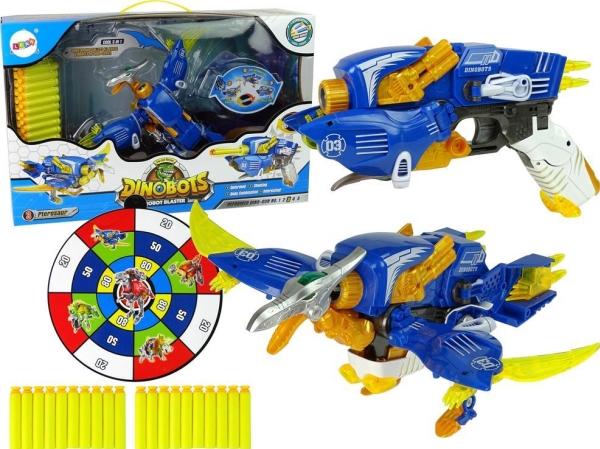 Immagine prodotto Lean Toys Transformer Dinosauro Dinobots 2in1 con funzione di tiro, blu