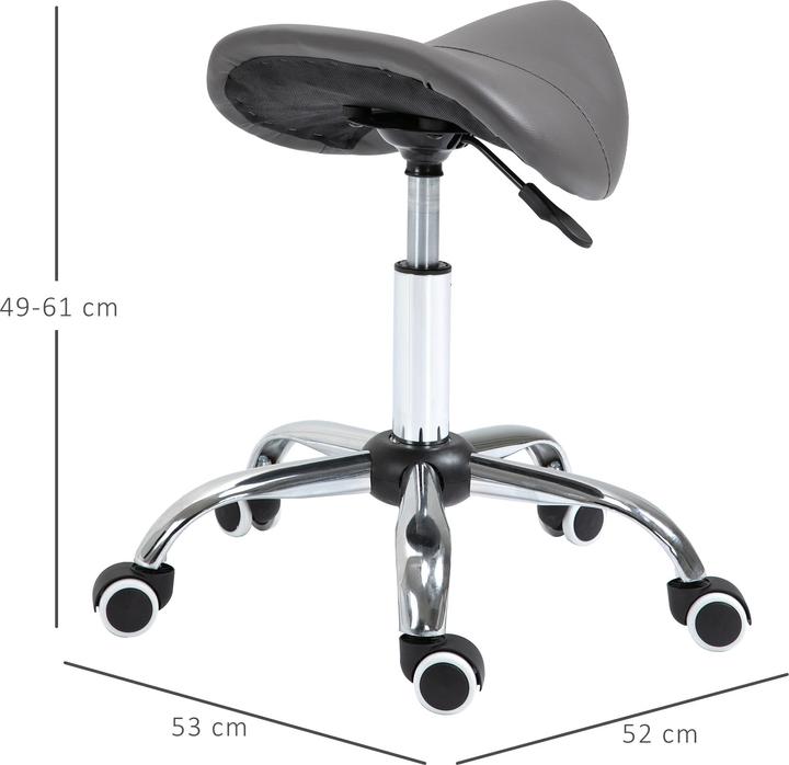 Image du produit Homcom Tabouret de selle avec roulettes en nylon
