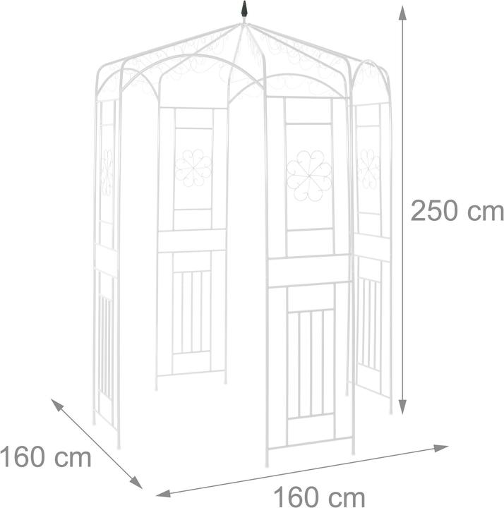 Actual product image Relaxdays Metal Rose Pavilion (160 cm, 160 cm)