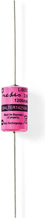 Actual product image Nedis Lithium thionyl chloride battery ER14250 3.60 V Lithium thionyl chloride ER14250 1200 mAh Quantity (1 pcs., 1/2 AA, 1200 mAh)