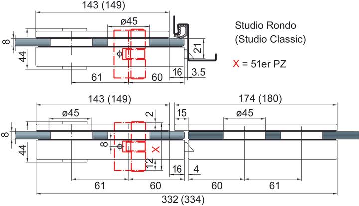 Produktbild Dormakaba Glastürschloss-Garnitur Studio Rondo