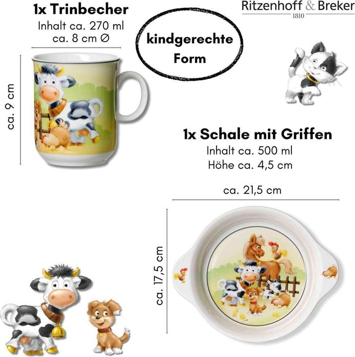 Produktbild Ritzenhoff & Breker R+B Kindergeschirr Hoftiere 2t