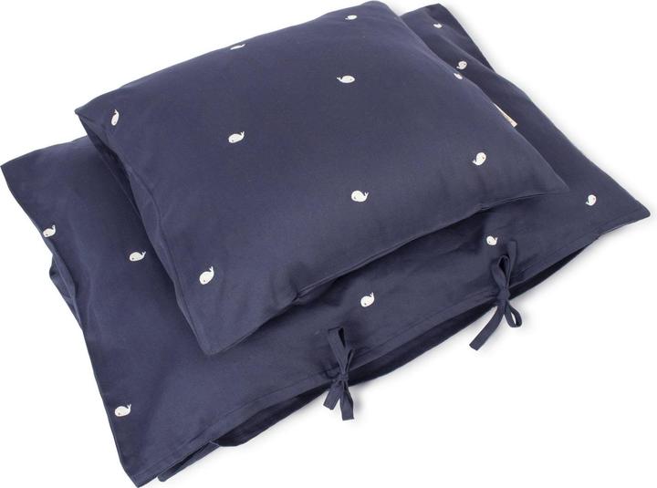 Produktbild Filibabba Baby Bettwäsche GOTS (70x100 cm) - Wal Christian Stickerei - Midnight (70 x 100 cm, 40 x 45 cm)