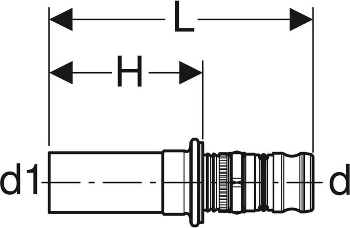 Actual product image Geberit Vertriebs GmbH Mepla transition to Mapress with insertion end 20x18mm