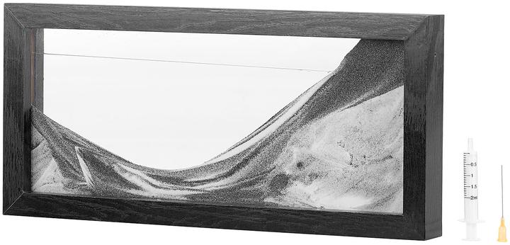 Produktbild Infactory Schwarz-Weiss-Sandbild mit Holzrahmen (35 x 16 x 3.5 cm)
