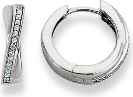 Produktbild Natsumi Schmuck Klappcreolen Weissgold 18K/750 mit Zirkonia (750/18 K Weissgold)