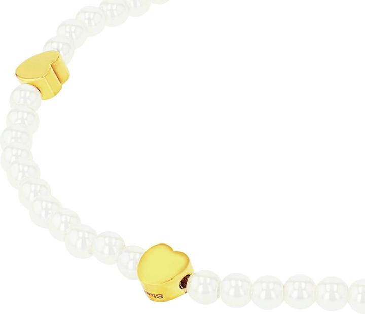 Immagine prodotto Amor Armschmuck für Damen, Edelstahl, Glasperle | Herz (17 cm, Acciaio inossidabile)