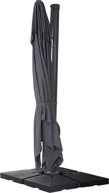 Produktbild Swisshandel24 Gastronomie-Ampelschirm, 3x4m (Ø5m) schwenkbar, Polyester/Alu 26kg anthrazit mit Ständer (3 m)