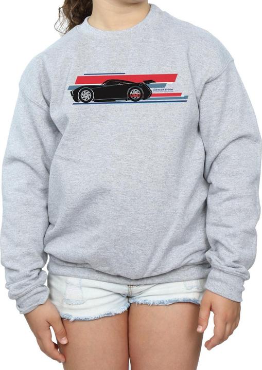 Actual product image Disney Girls Cars Jackson Storm Stripes Sweatshirt (152, 158)