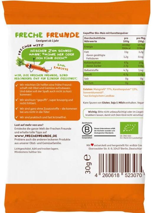Image du produit Freche Freunde Frites croustillantes (30 g)