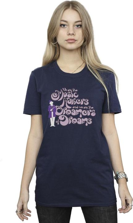 Actual product image Willy Wonka & the Chocolate Factory Womens/Ladies Dreamers Text Cotton Boyfriend T-Shirt (XL)