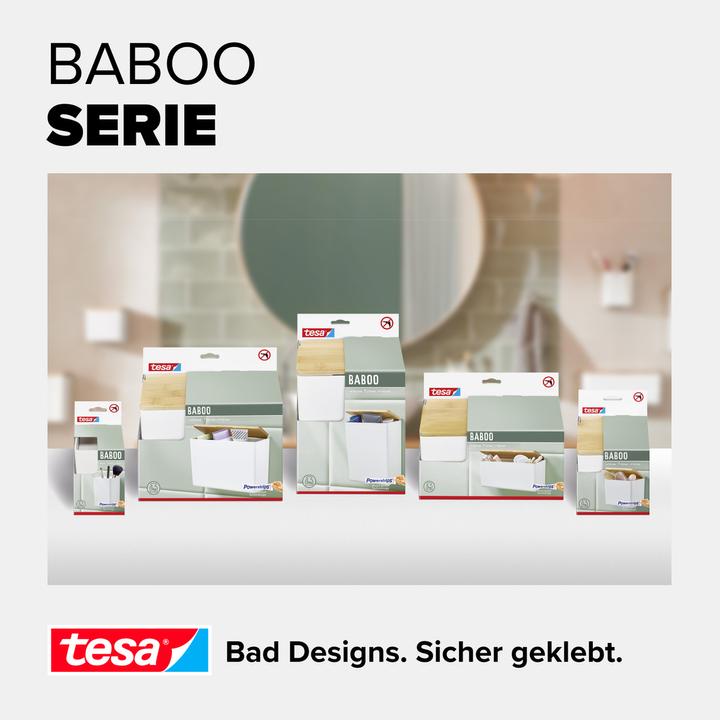 Produktbild tesa BABOO Aufbewahrungsbox mit Deckel, klein inkl. Klebelösung ohne Bohren