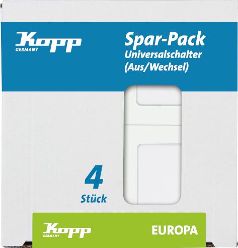 Produktbild Kopp Einsatz Wechselschalter Europa Arktis-Weiss, Matt 617613086