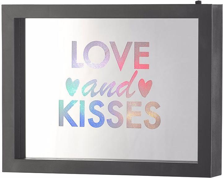 Immagine prodotto Infactory Specchio decorativo con lettere glitterate "Amore e baci (23 x 18 x 4 cm)