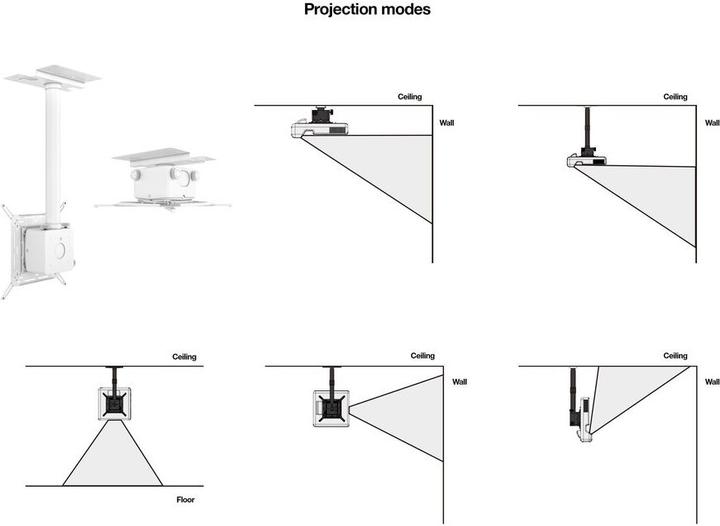 Image du produit Multibrackets Support plafond pour vidéoprojecteur HD, métal, charge max. 40kg (Plafond)