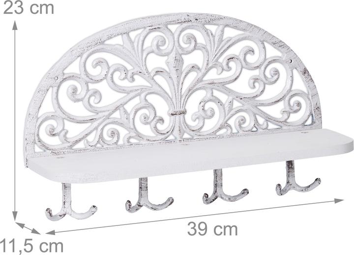 Image du produit Relaxdays Porte-manteaux mural, 4 crochets