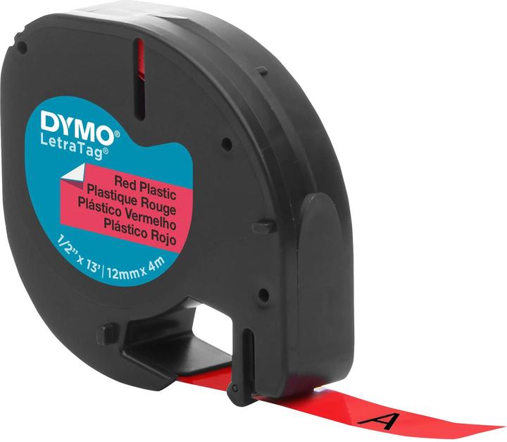 Produktbild Dymo Plastikband schwarz auf rot (1.20 cm, Rot)