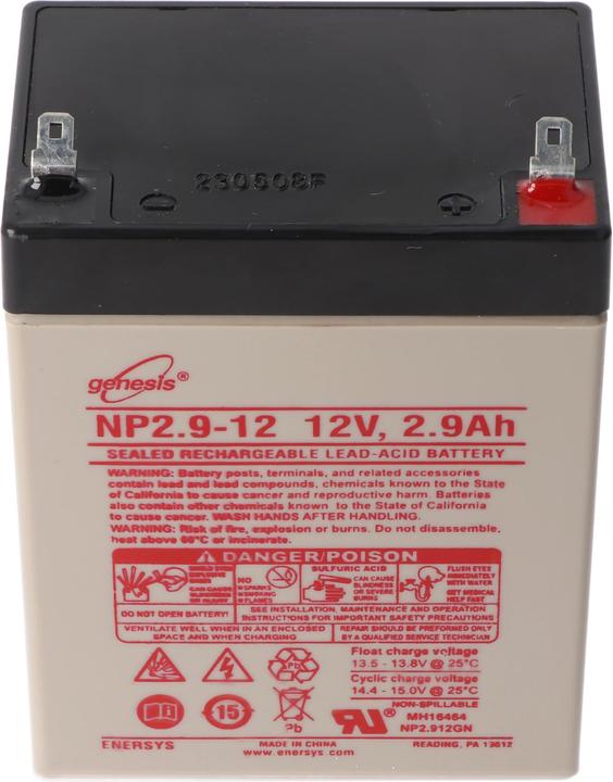 Produktbild Hawker Energy Hawker Enersys Genesis NP2.9-12 Blei Akku Kontakt Faston 4,8mm (12 V, 2.90 Ah)