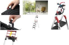 Produktbild Hailo L100 TopLine, Alu-Sicherheits-Stehleiter, 4 Stufen (Stehleiter, 85 cm)