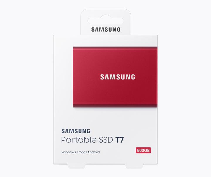 Actual product image Samsung Portable T7 Red (500 GB)